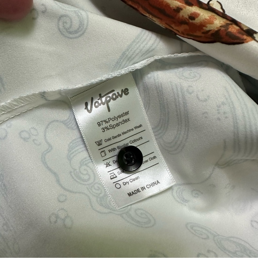 VatPave  White and Brown Casual Button Down Shirt size XL - Picture 10 of 10